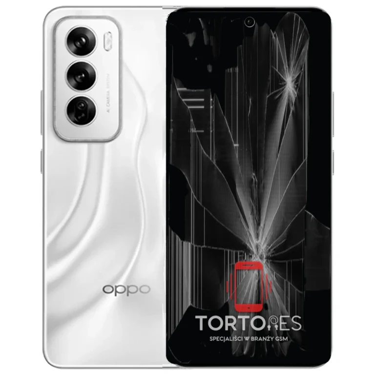 OPPO Reno12 5G z ilustracją pękniętego wyświetlacza - wymiana zbitego wyświetlacza