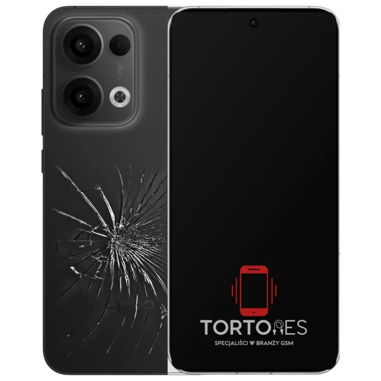 OPPO Reno13 5G z ilustracją pękniętej tylnej klapki - wymiana zbitej klapki