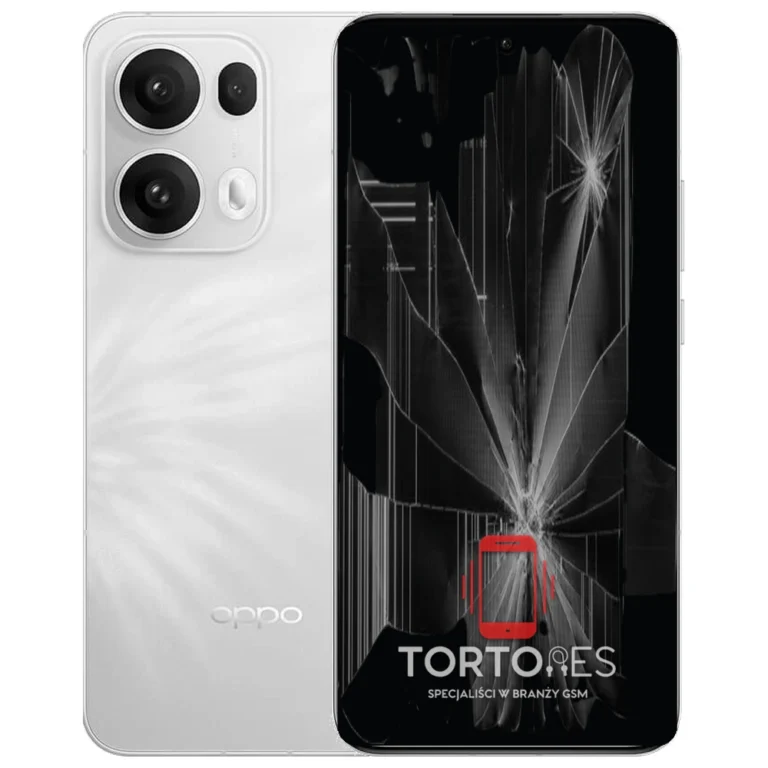 OPPO Reno13 Pro 5G z ilustracją pękniętego wyświetlacza - wymiana zbitego wyświetlacza