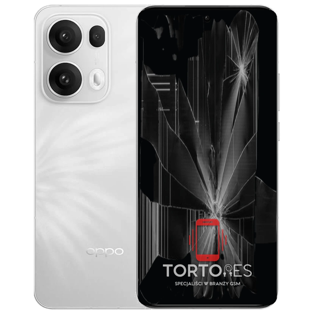 OPPO Reno13 Pro 5G z ilustracją pękniętego wyświetlacza - wymiana zbitego wyświetlacza