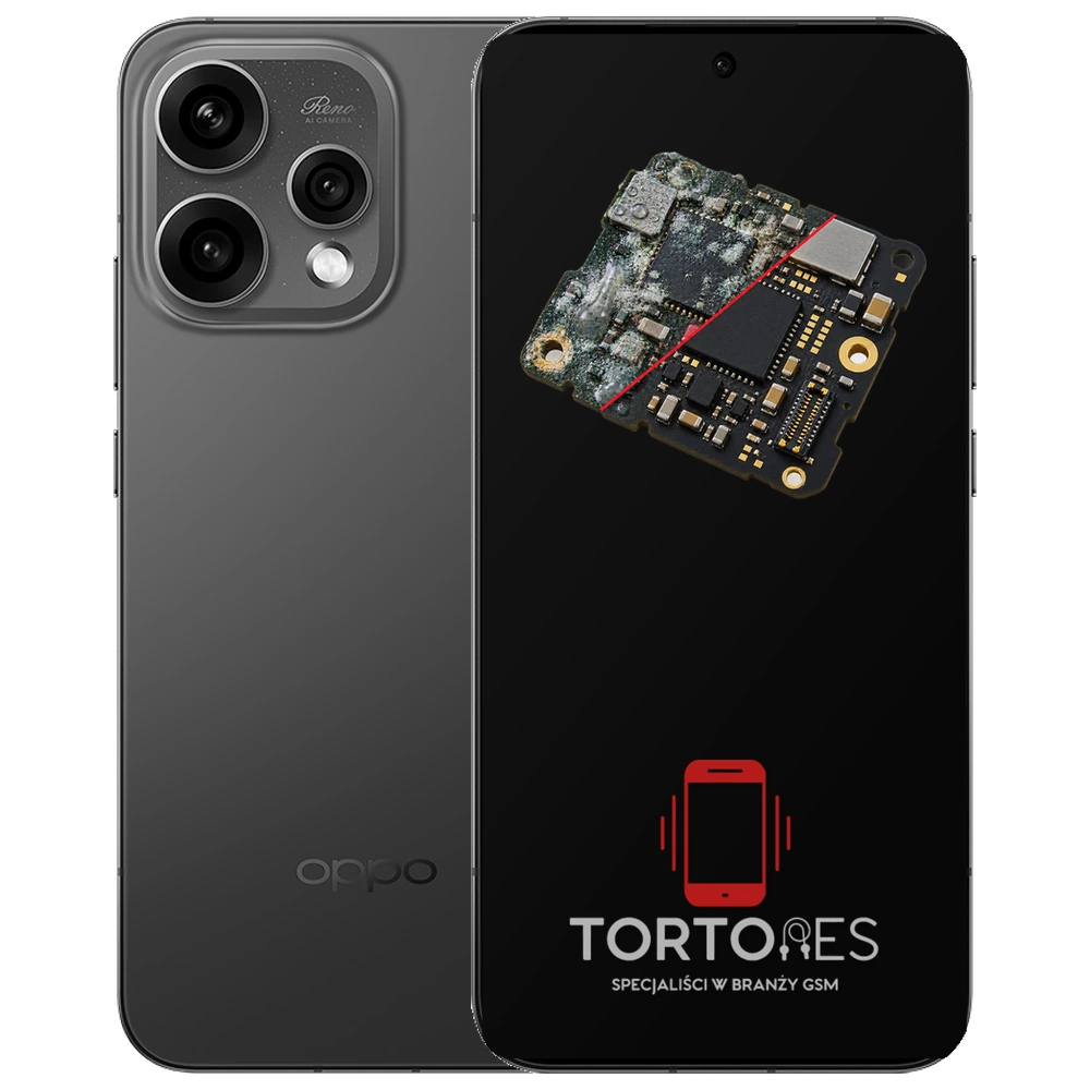 OPPO Reno15 5G z ilustracją zalania - czyszczenie po zalaniu