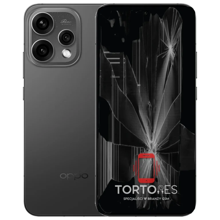 OPPO Reno15 5G z ilustracją pękniętego wyświetlacza - wymiana zbitego wyświetlacza