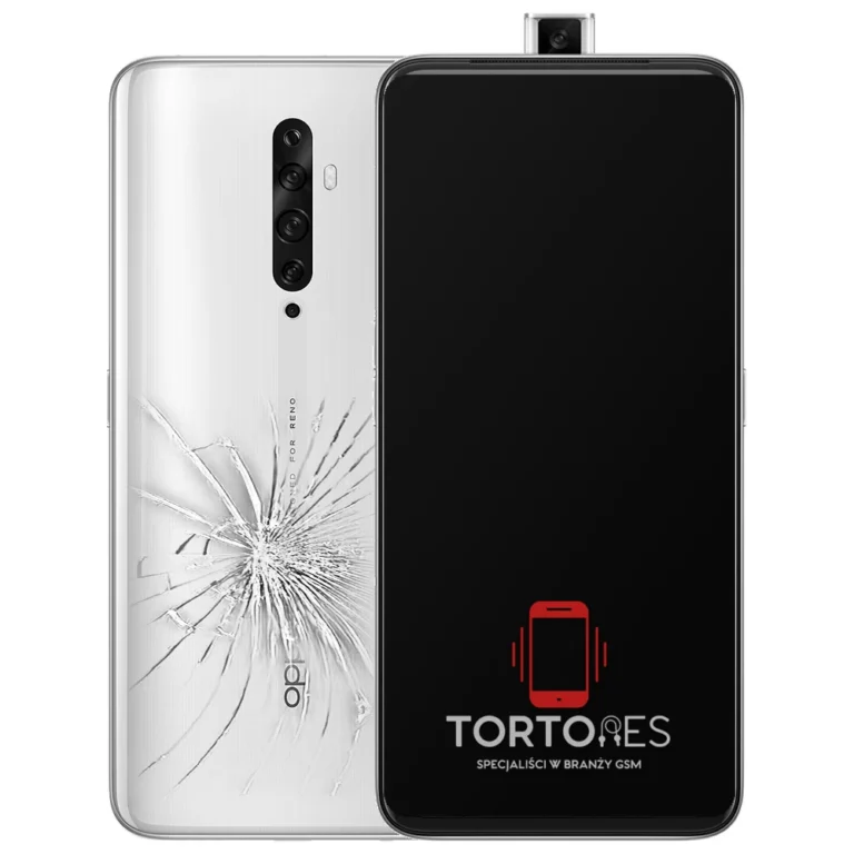 OPPO Reno2 Z z ilustracją pękniętej tylnej klapki - wymiana zbitej klapki