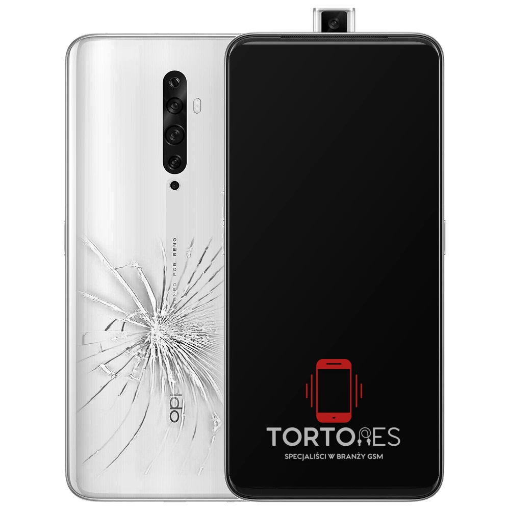 OPPO Reno2 Z z ilustracją pękniętej tylnej klapki - wymiana zbitej klapki