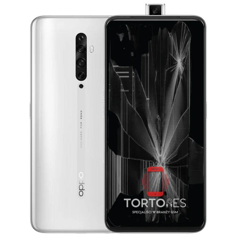 OPPO Reno2 Z z ilustracją pękniętego wyświetlacza - wymiana zbitego wyświetlacza