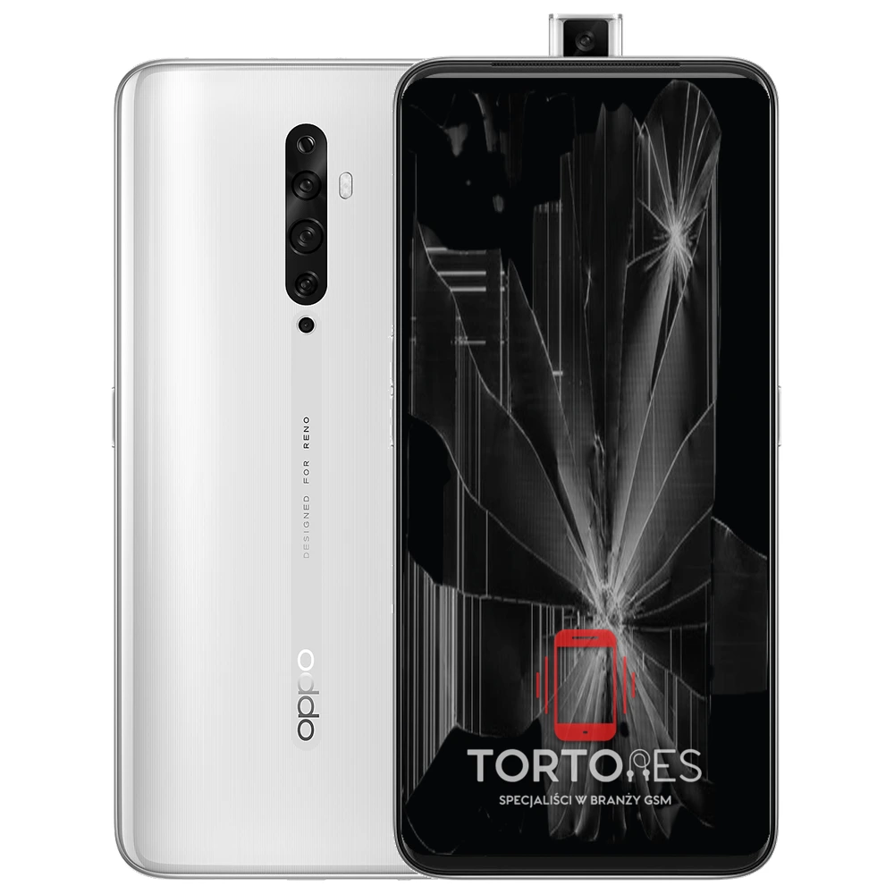 OPPO Reno2 Z z ilustracją pękniętego wyświetlacza - wymiana zbitego wyświetlacza