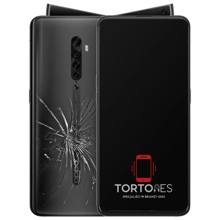 OPPO Reno2 z ilustracją pękniętej tylnej klapki - wymiana zbitej klapki