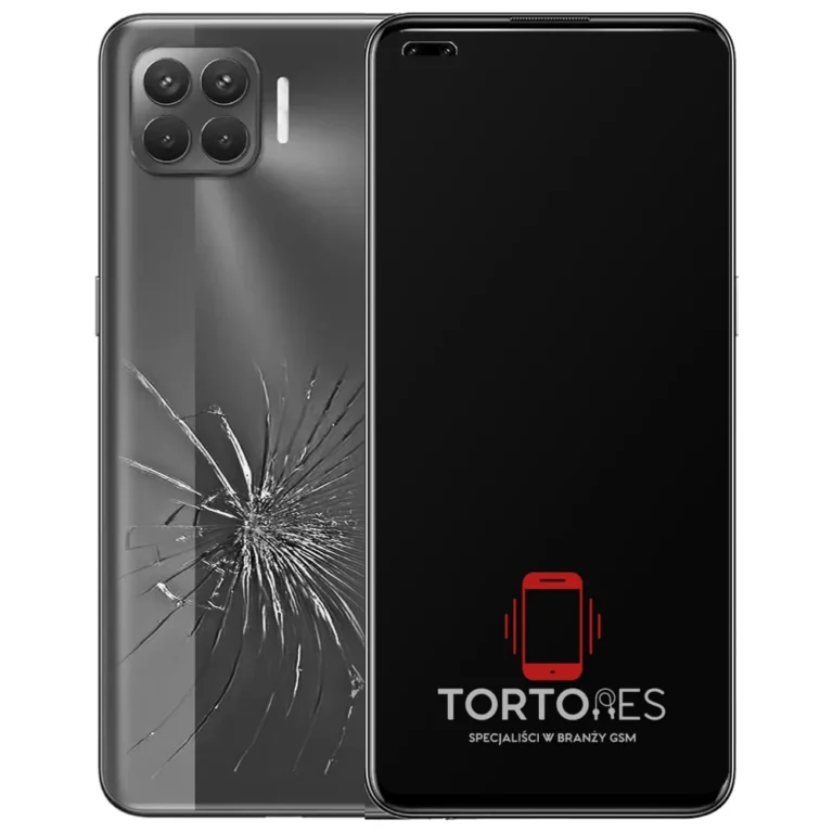OPPO Reno4 Lite z ilustracją pękniętej tylnej klapki - wymiana zbitej klapki