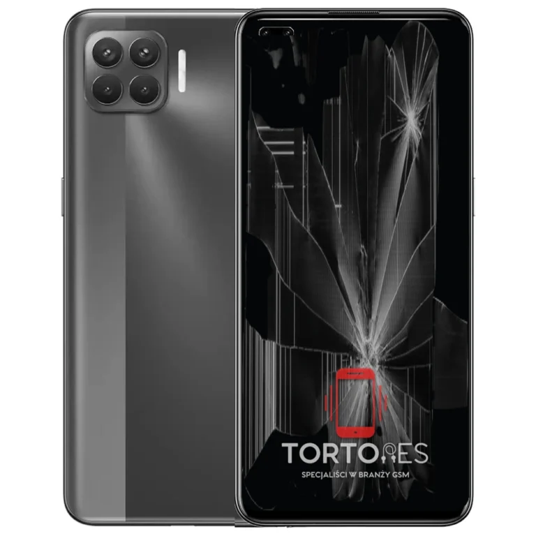OPPO Reno4 Lite z ilustracją pękniętego wyświetlacza - wymiana zbitego wyświetlacza
