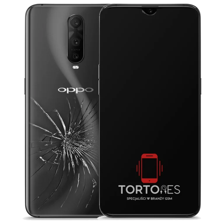 OPPO RX17 Pro z ilustracją pękniętej tylnej klapki - wymiana zbitej klapki