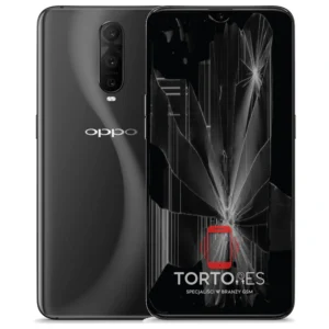 OPPO RX17 Pro z ilustracją pękniętego wyświetlacza - wymiana zbitego wyświetlacza