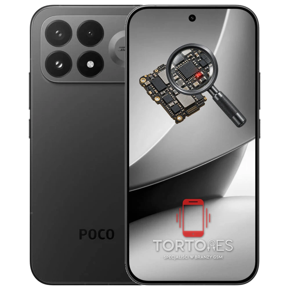 POCO F9 Pro z symbolem diagnostyki - diagnoza telefonu