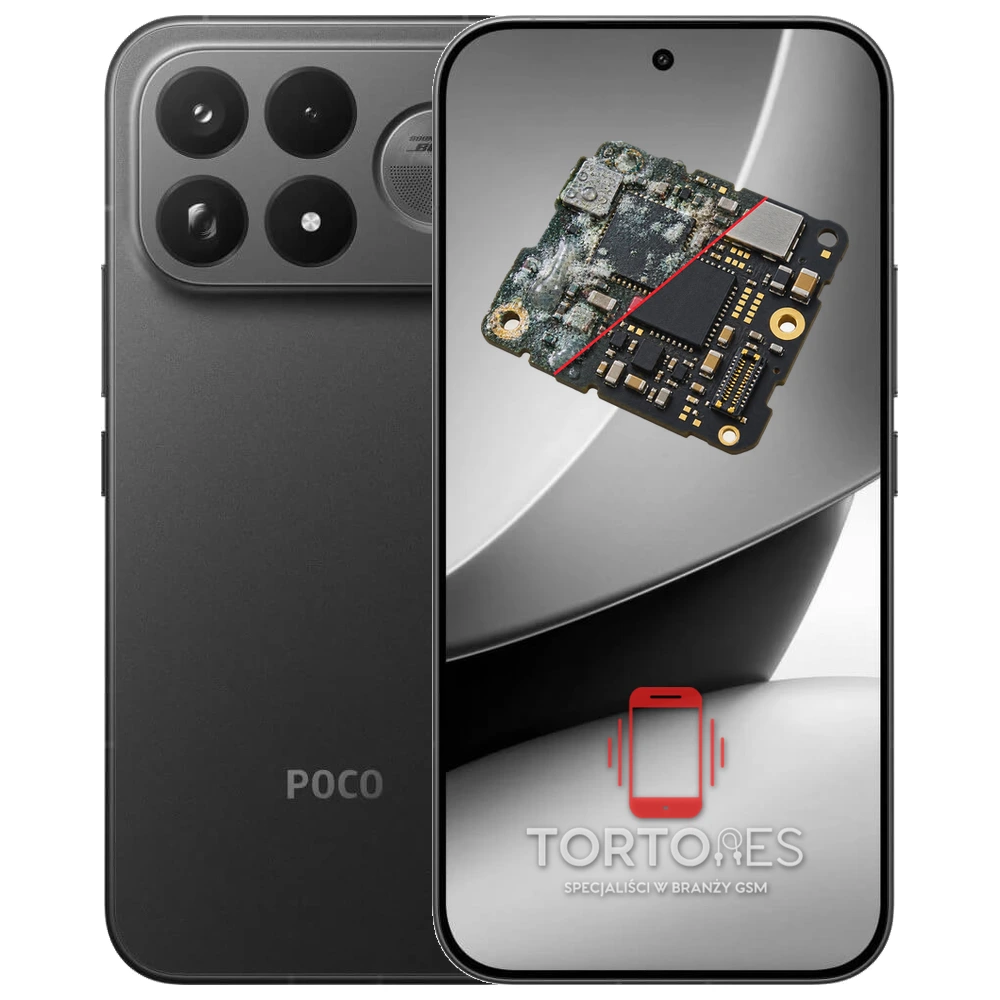 POCO F9 Ultra z ilustracją zalania - czyszczenie po zalaniu