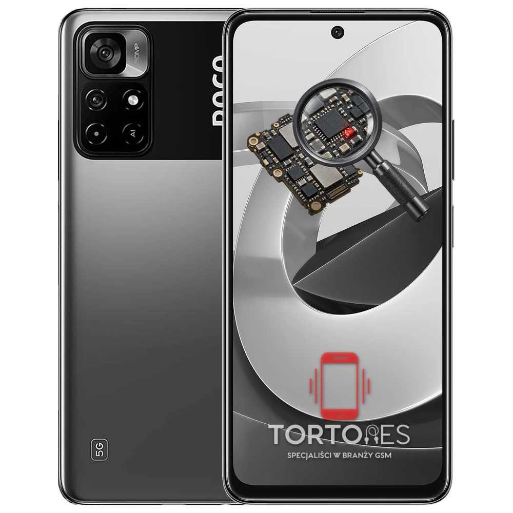 POCO M4 Pro 5G z symbolem diagnostyki - diagnoza telefonu
