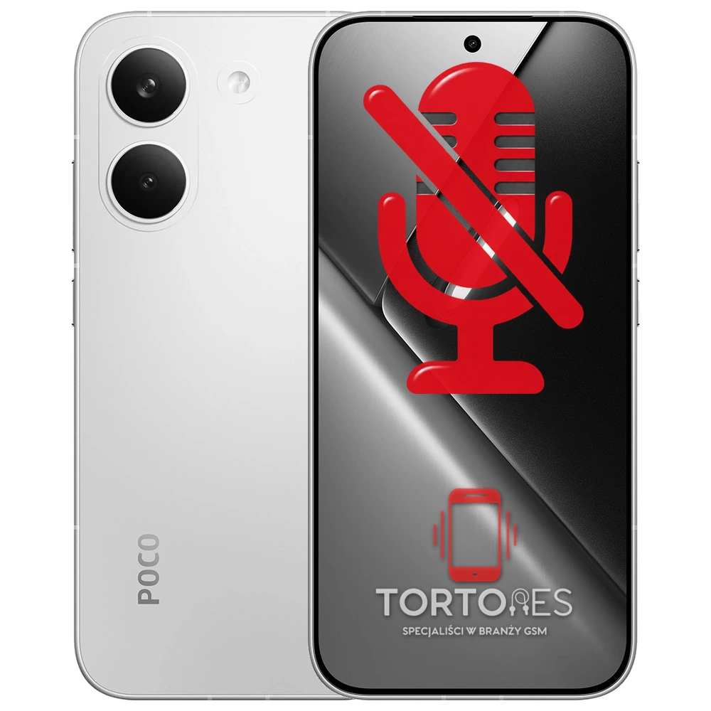POCO X8 Pro z symbolem mikrofonu - naprawa mikrofonu