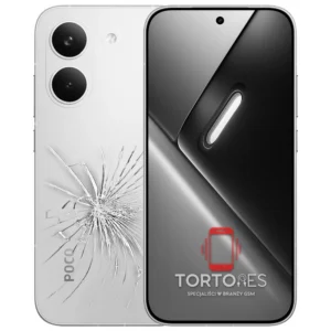 POCO X8 Pro z ilustracją pękniętej tylnej klapki - wymiana zbitej klapki