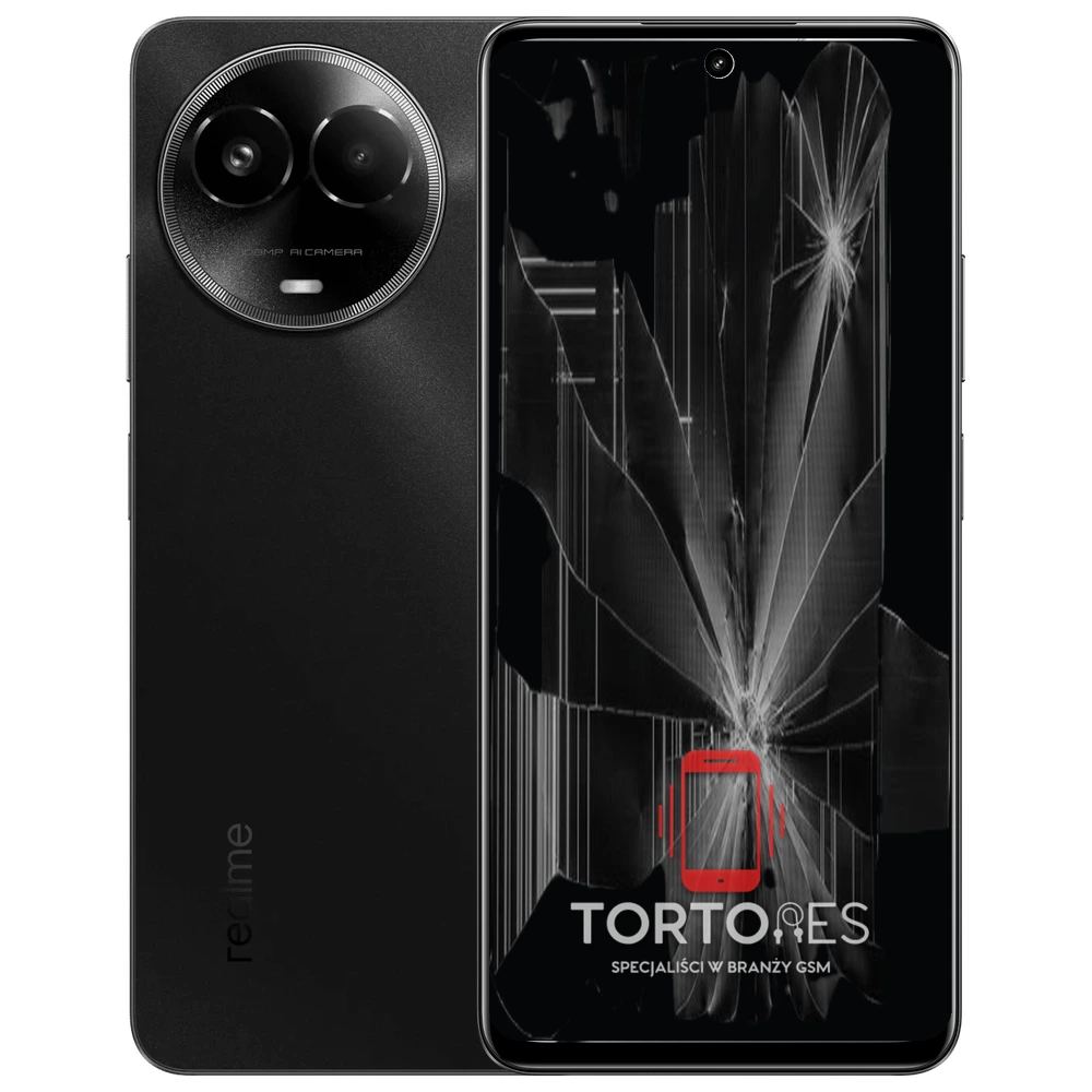 Realme 11 5G (global/EU) z ilustracją pękniętego wyświetlacza - wymiana zbitego wyświetlacza