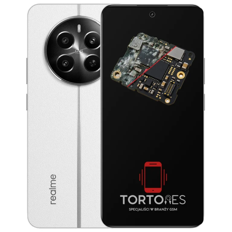 Realme 12+ 5G z ilustracją zalania - czyszczenie po zalaniu