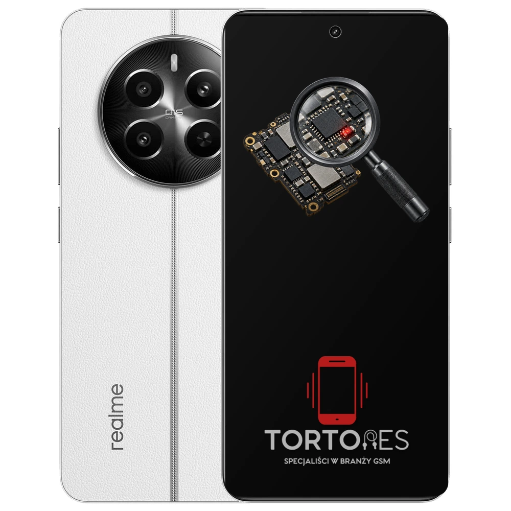 Realme 12+ 5G z symbolem diagnostyki - diagnoza telefonu