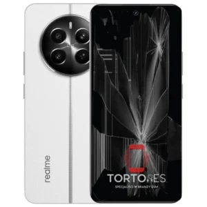 Realme 12+ 5G z ilustracją pękniętego wyświetlacza - wymiana zbitego wyświetlacza