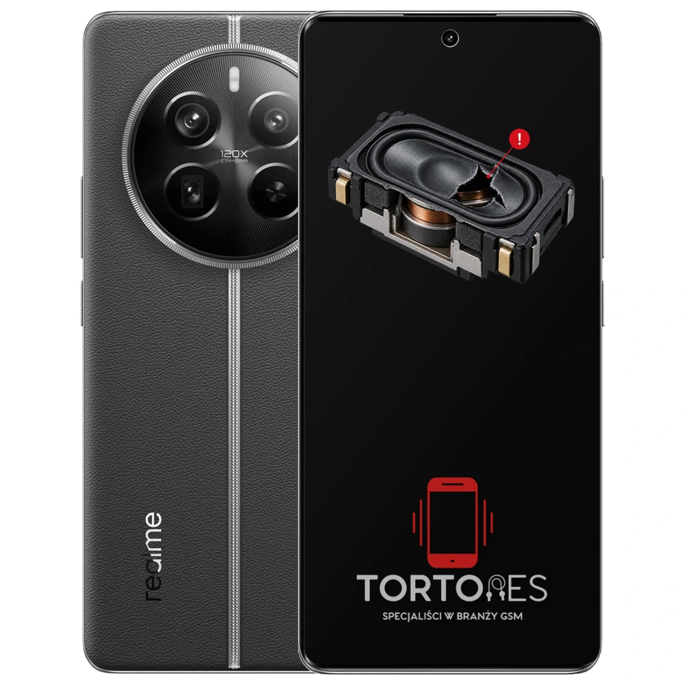 Realme 12 Pro+ 5G z symbolem głośnika multimedialnego - wymiana głośnika multimedialnego