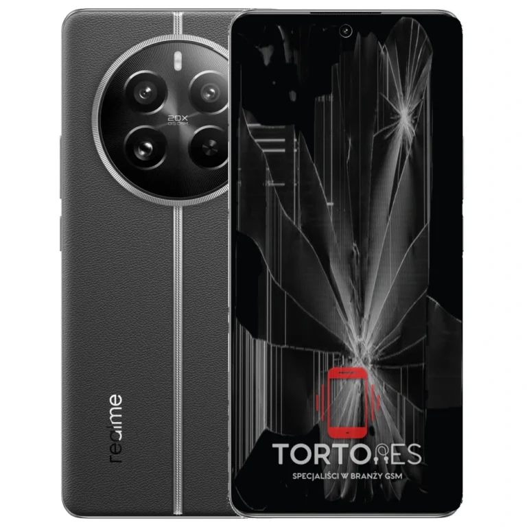 Realme 12 Pro 5G z ilustracją pękniętego wyświetlacza - wymiana zbitego wyświetlacza
