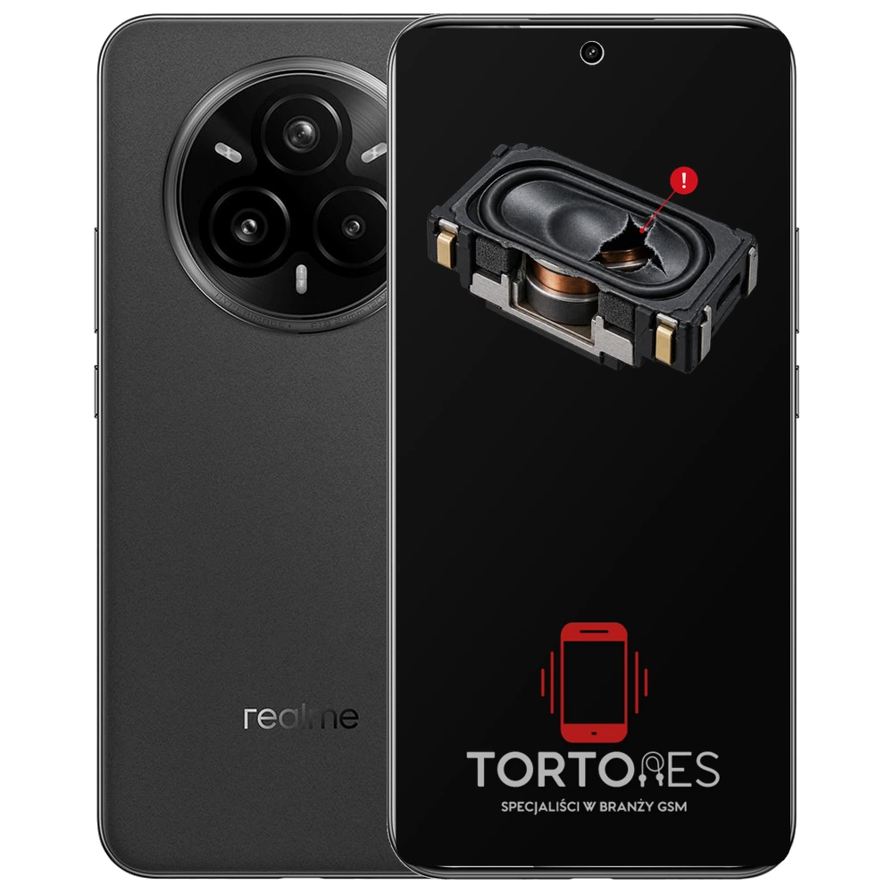 Realme 14 Pro+ 5G z symbolem głośnika multimedialnego - wymiana głośnika multimedialnego