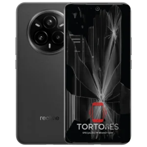 Realme 14 Pro+ 5G z ilustracją pękniętego wyświetlacza - wymiana zbitego wyświetlacza