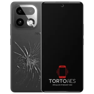 Realme 16 Pro+ 5G z ilustracją pękniętej tylnej klapki - wymiana zbitej klapki