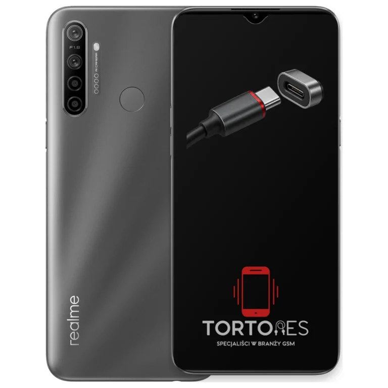 Realme 5i z ilustracją złącza ładowania - naprawa złącza ładowania