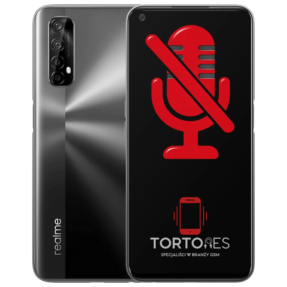 Realme 7 5G z symbolem mikrofonu - naprawa mikrofonu