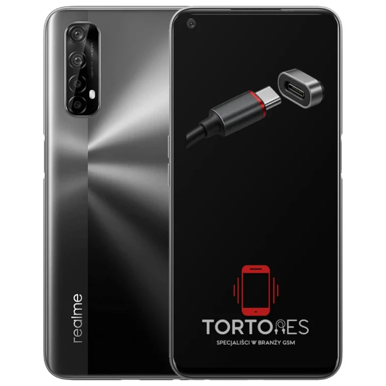 Realme 7 5G z ilustracją złącza ładowania - naprawa złącza ładowania