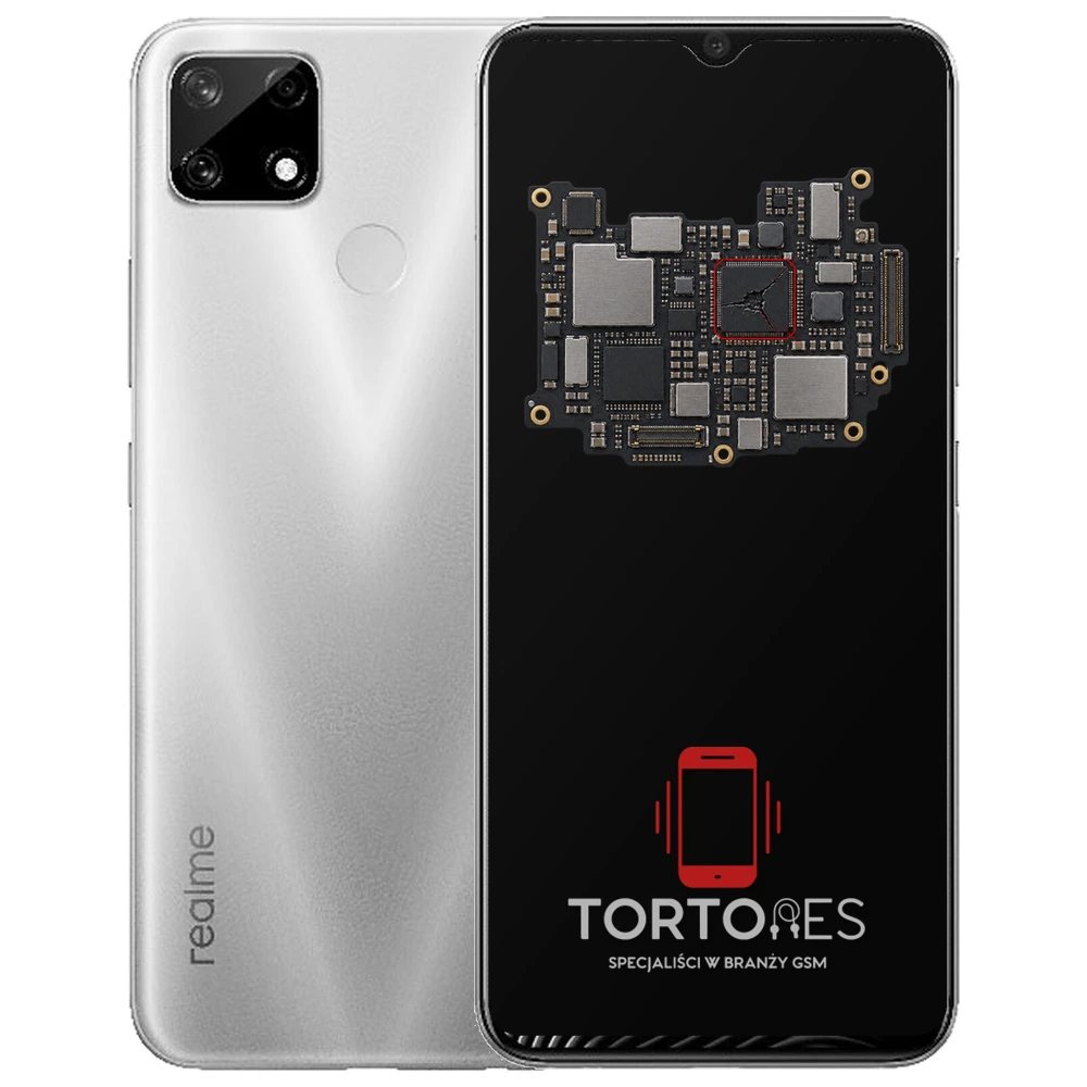 Realme 7i (EU) z ilustracją płyty głównej - naprawa płyty głównej