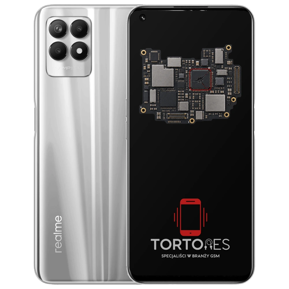 Realme 8i z ilustracją płyty głównej - naprawa płyty głównej