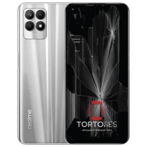 Realme 8i z ilustracją pękniętego wyświetlacza - wymiana zbitego wyświetlacza