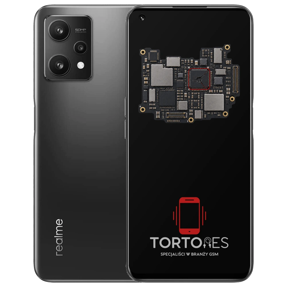 Realme 9 5G (EU) z ilustracją płyty głównej - naprawa płyty głównej