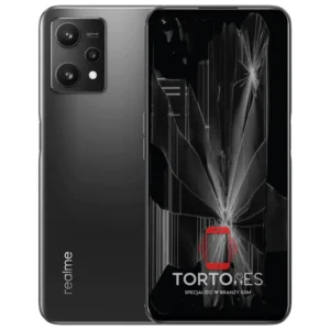 Realme 9 5G (EU) z ilustracją pękniętego wyświetlacza - wymiana zbitego wyświetlacza