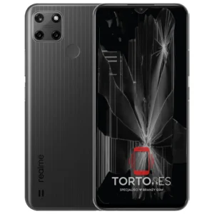 Realme C25Y z ilustracją pękniętego wyświetlacza - wymiana zbitego wyświetlacza