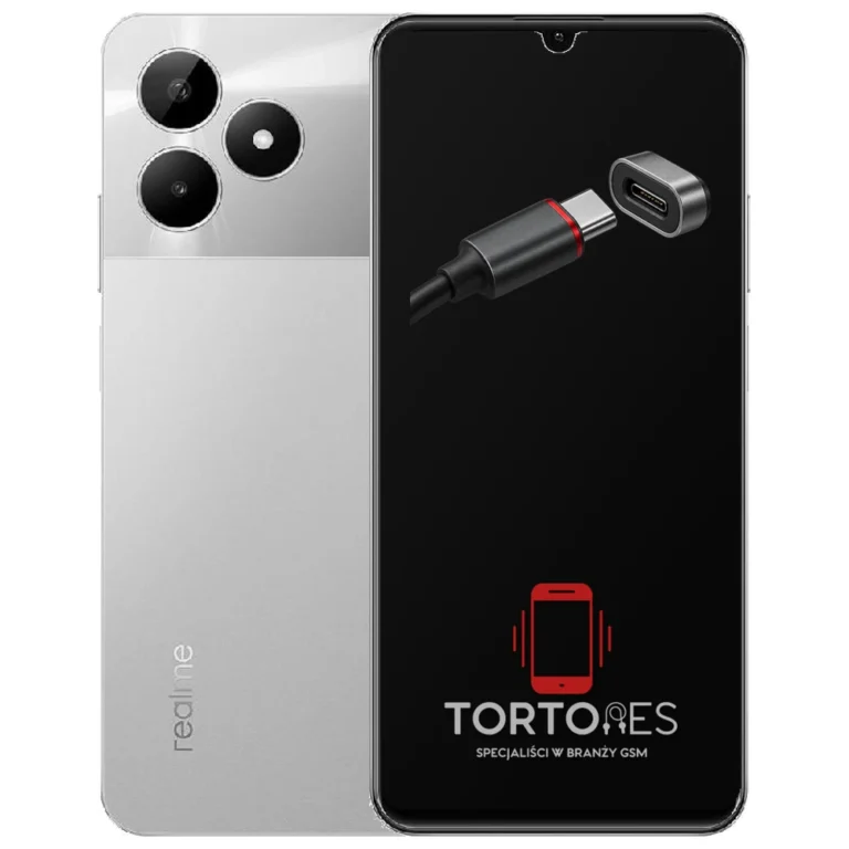 Realme C51 z ilustracją złącza ładowania - naprawa złącza ładowania