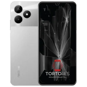 Realme C51 z ilustracją pękniętego wyświetlacza - wymiana zbitego wyświetlacza