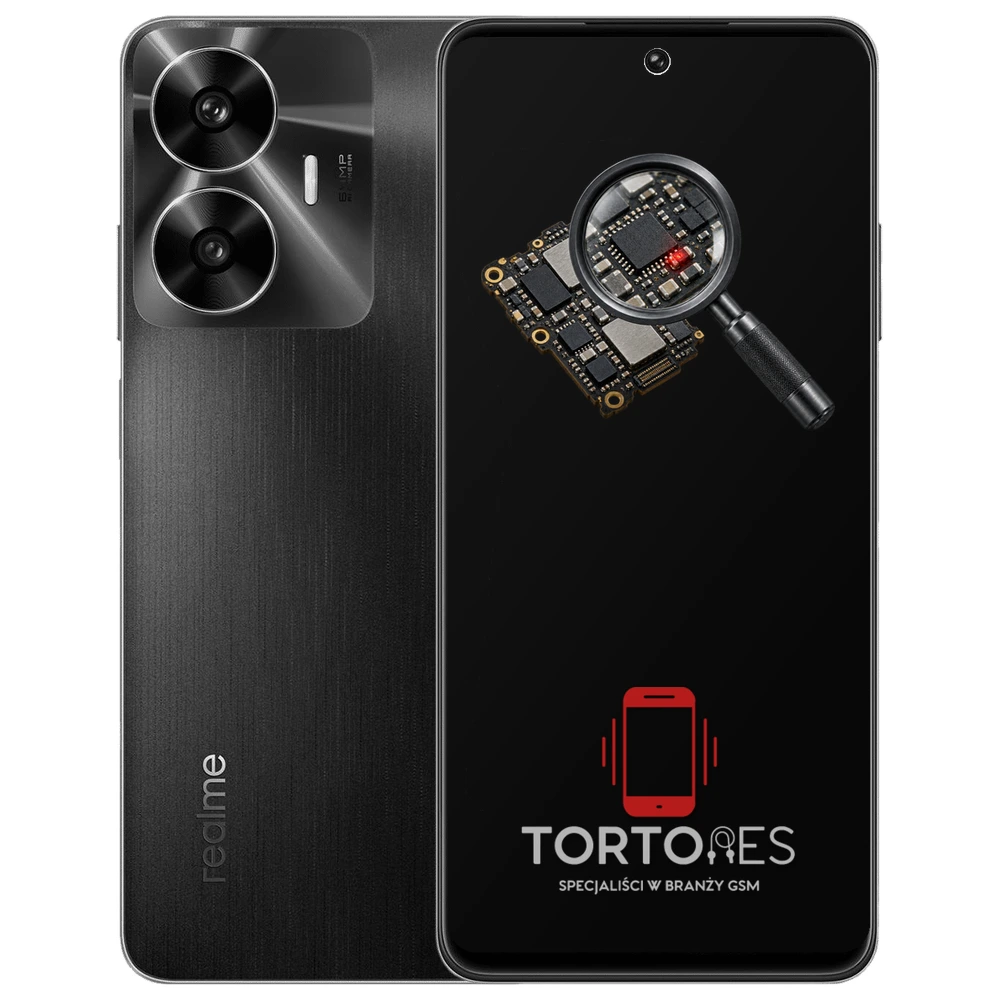 Realme C55 z symbolem diagnostyki - diagnoza telefonu