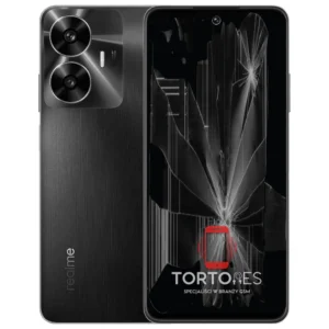 Realme C55 z ilustracją pękniętego wyświetlacza - wymiana zbitego wyświetlacza