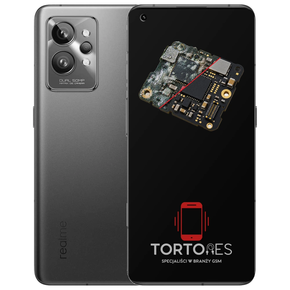 Realme GT 2 Pro z ilustracją zalania - czyszczenie po zalaniu