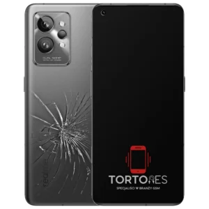 Realme GT 2 Pro z ilustracją pękniętej tylnej klapki - wymiana zbitej klapki