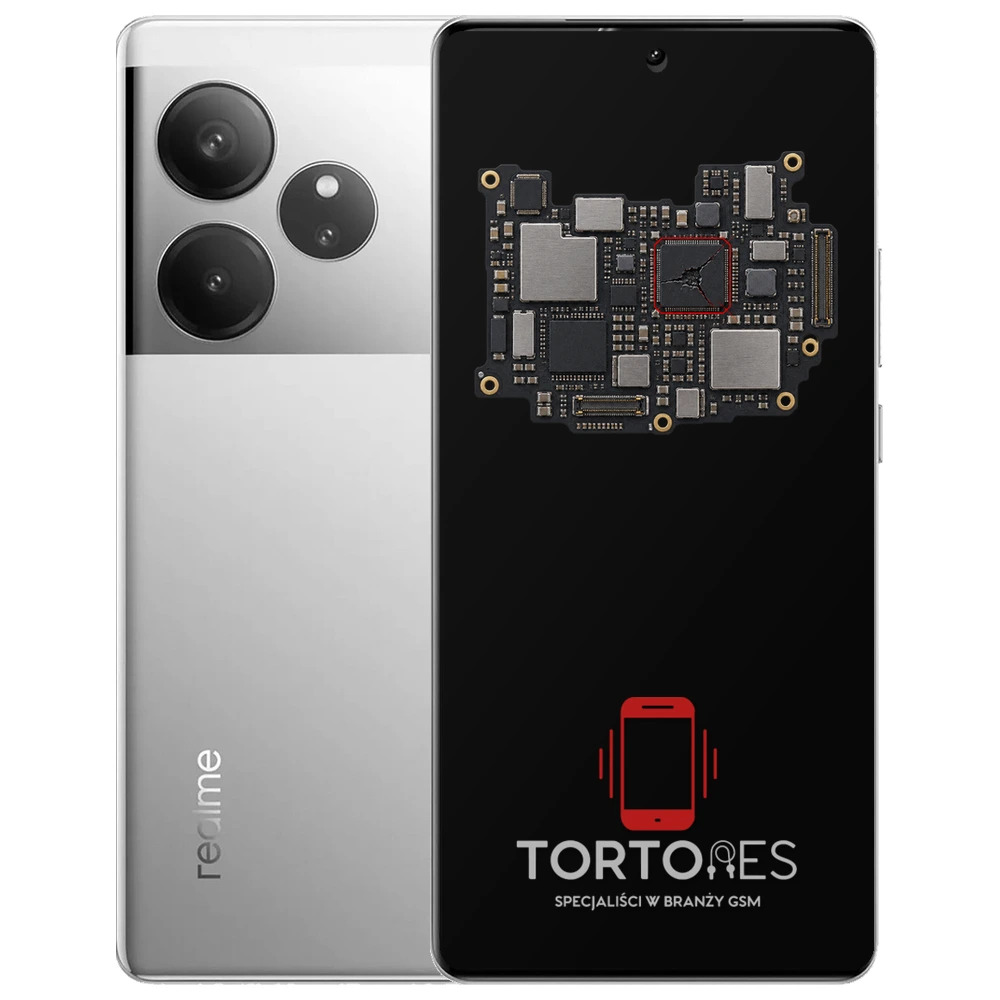 Realme GT 6 z ilustracją płyty głównej - naprawa płyty głównej