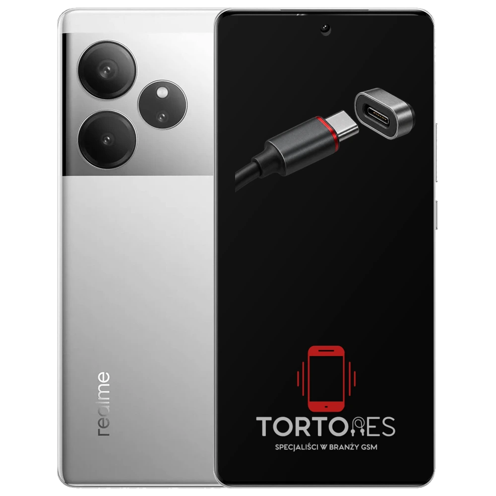 Realme GT 6 z ilustracją złącza ładowania - naprawa złącza ładowania
