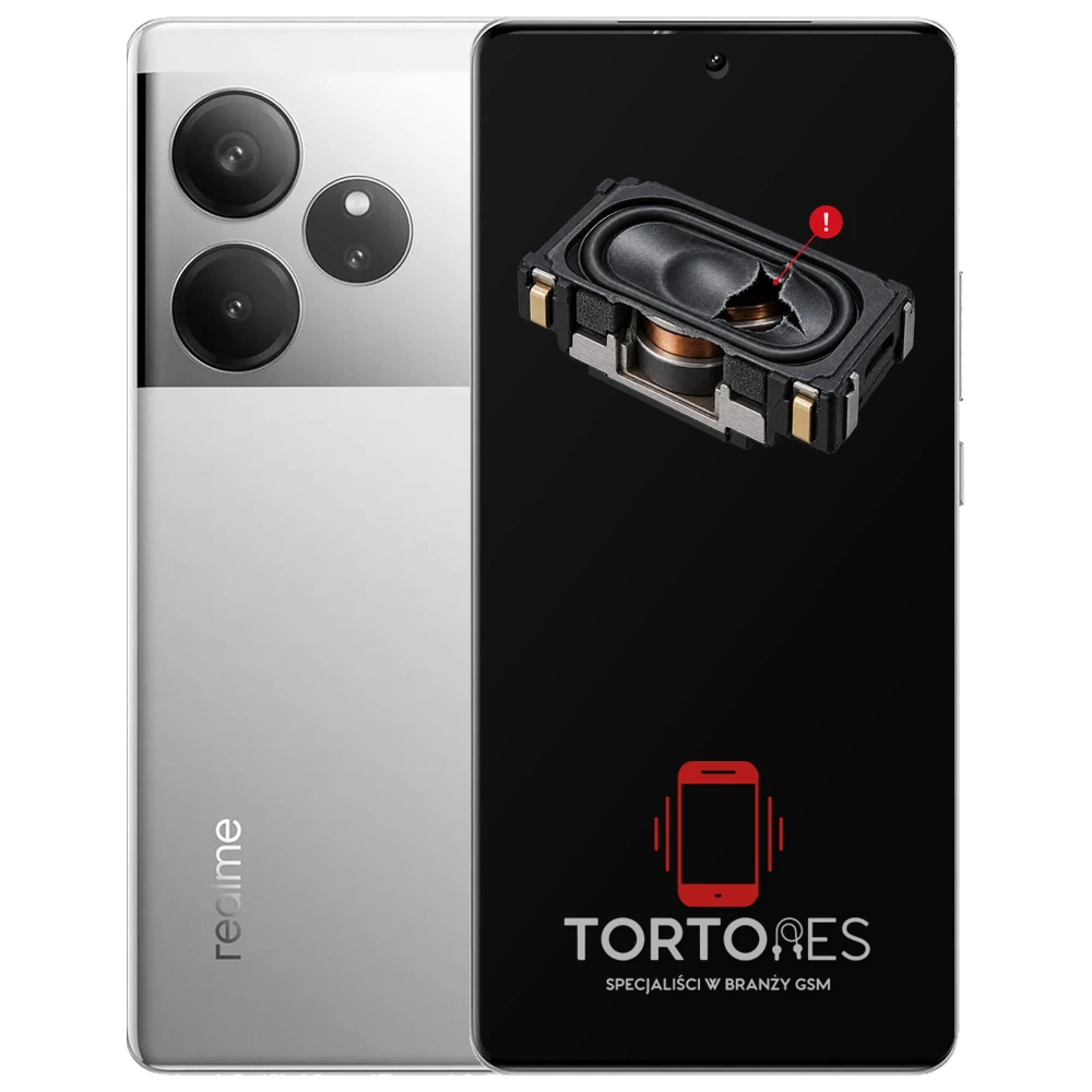 Realme GT 6 z symbolem głośnika multimedialnego - wymiana głośnika multimedialnego