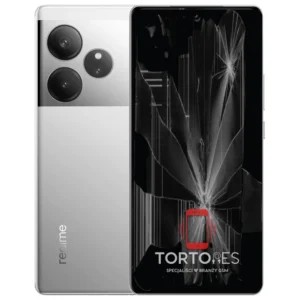 Realme GT 6 z ilustracją pękniętego wyświetlacza - wymiana zbitego wyświetlacza