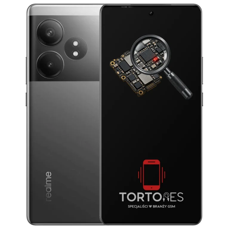 Realme GT 6T z symbolem diagnostyki - diagnoza telefonu