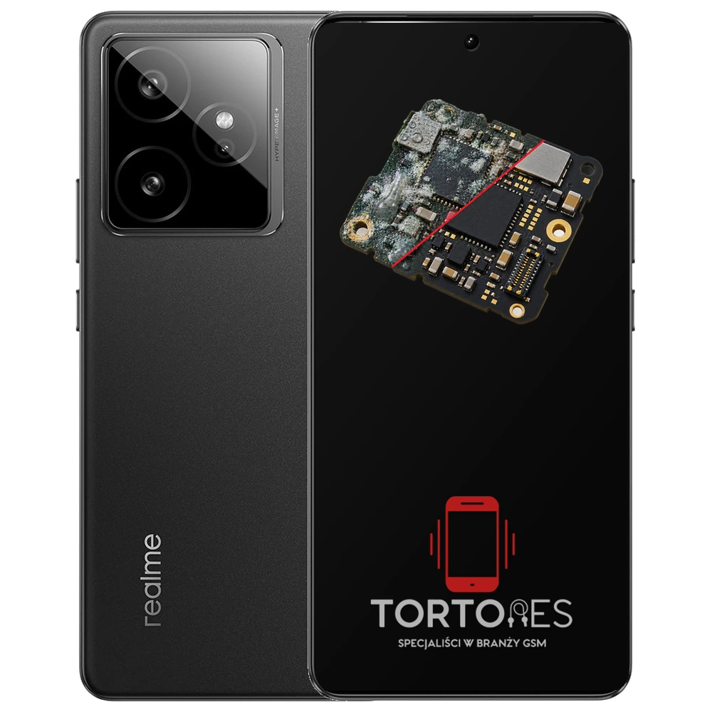 Realme GT 7 z ilustracją zalania - czyszczenie po zalaniu